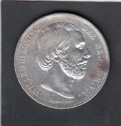 Beschrijving: 2 1/2 Gulden WILLEM III Stain